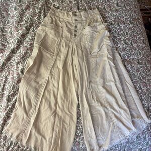 We The Free Beige Elastic Waist Pants